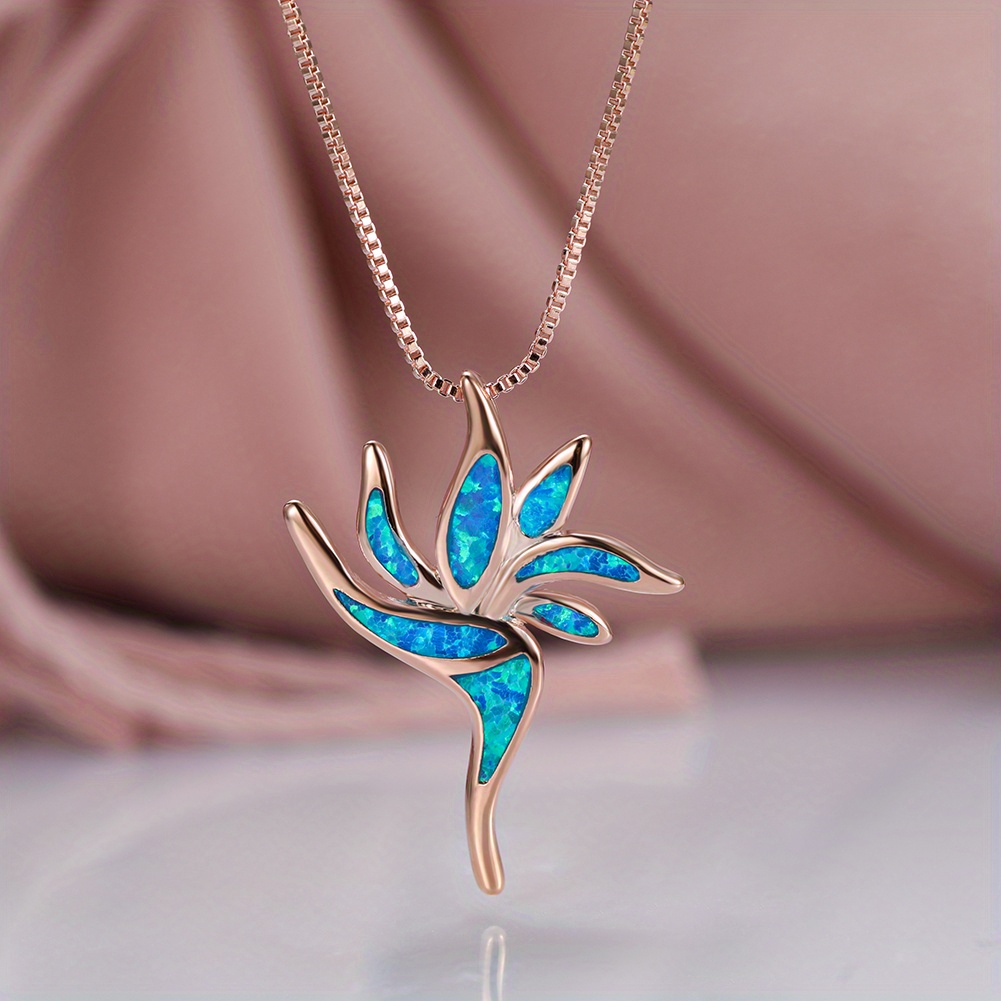 Opal Torch Pendant Long Necklace - Fashionable & Distinctive